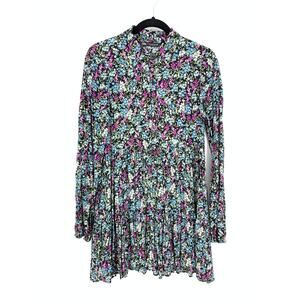 Zara Women's Size XS Floral Print Collared Shirt Dress Long Sleeve